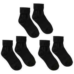TipiToe Women's 3-Pack Cuff Socks Black